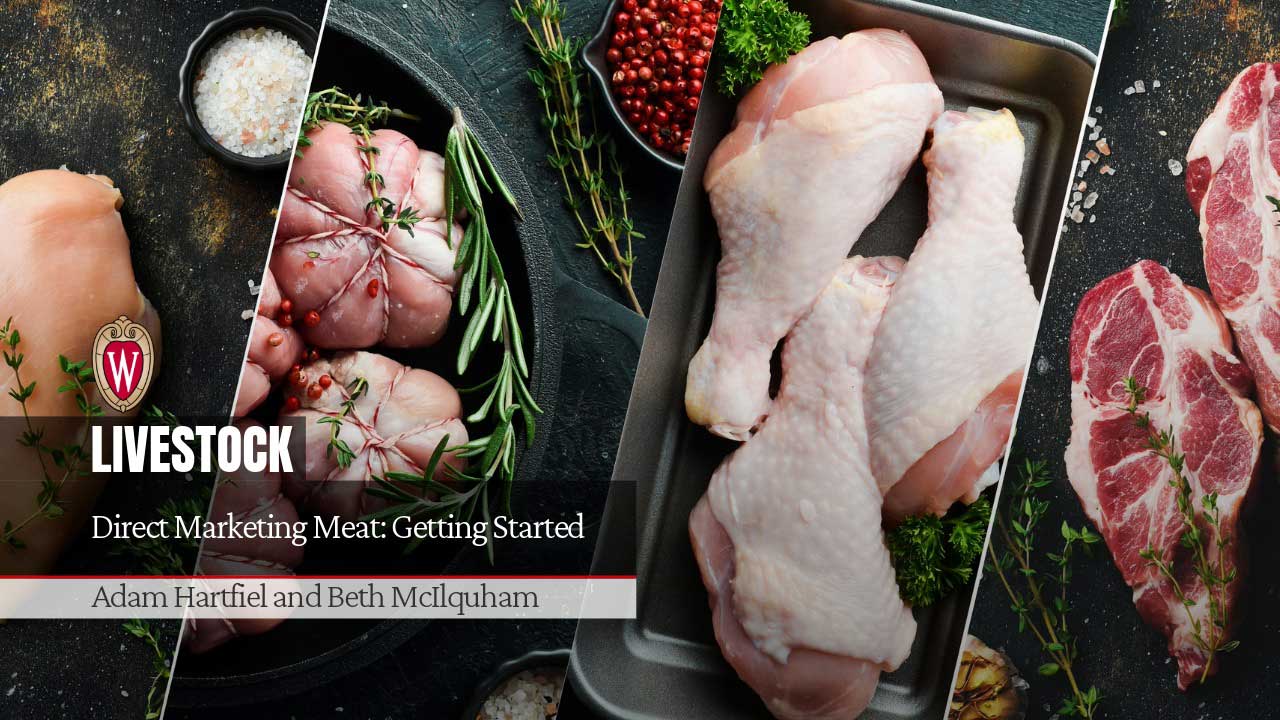 Various raw meats and poultry. "Direct Marketing Meat: Getting Started" by Adam Hartfiel and Beth McIlquham.