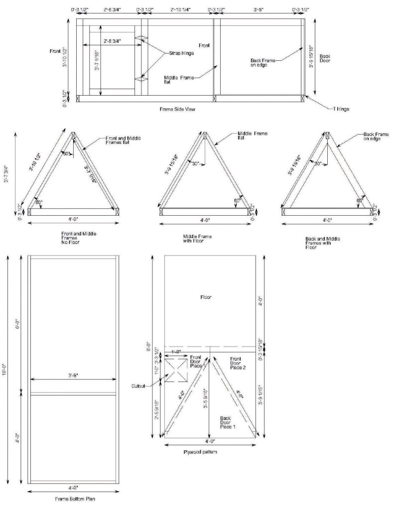 Blueprint / building plans for the Poultry Ark.